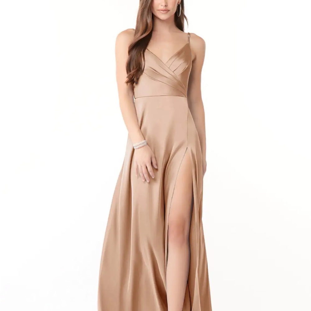 Azazie Dalilah Stretch Satin Sz 10 Bridesmaid Dress